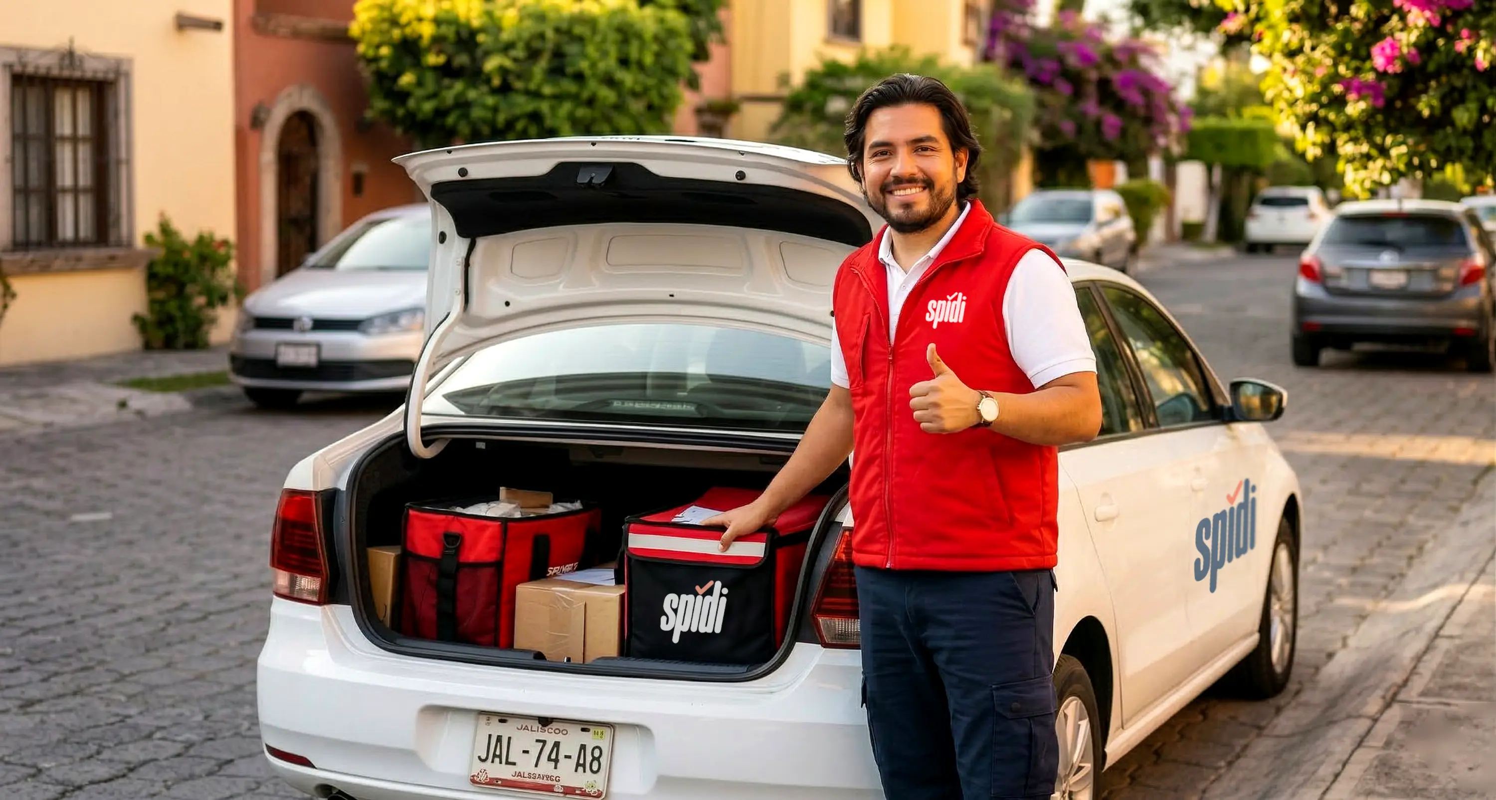 Repartidor SPIDI haciendo entregas a domicilio